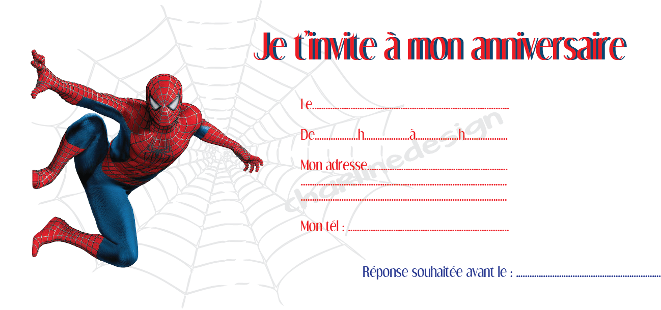 Carte Invitation Anniversaire Spiderman