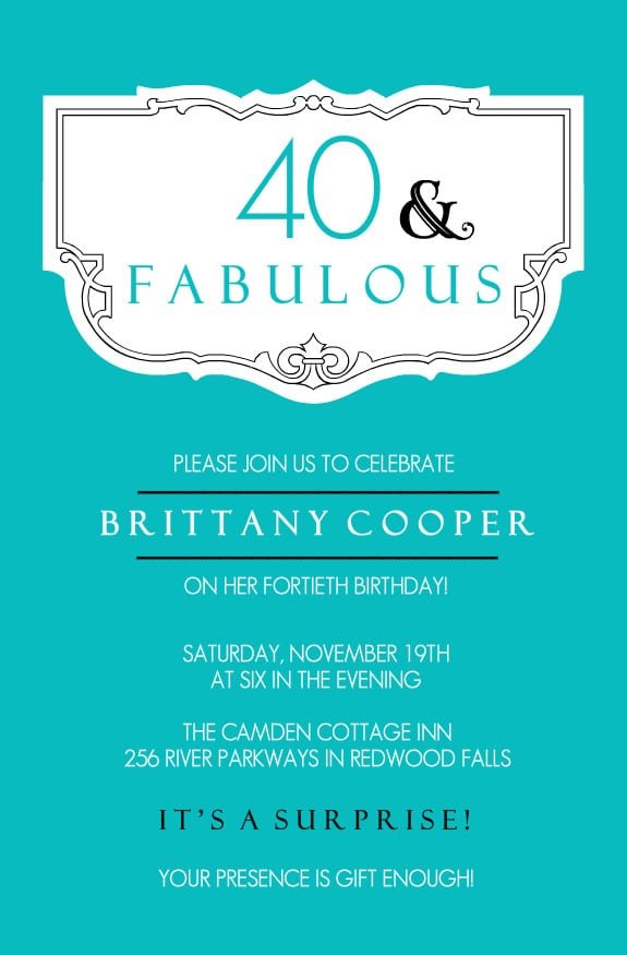 40th Birthday Invitation