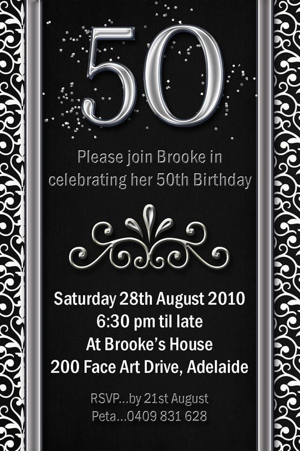 50th Birthday Party Invitation Template Free