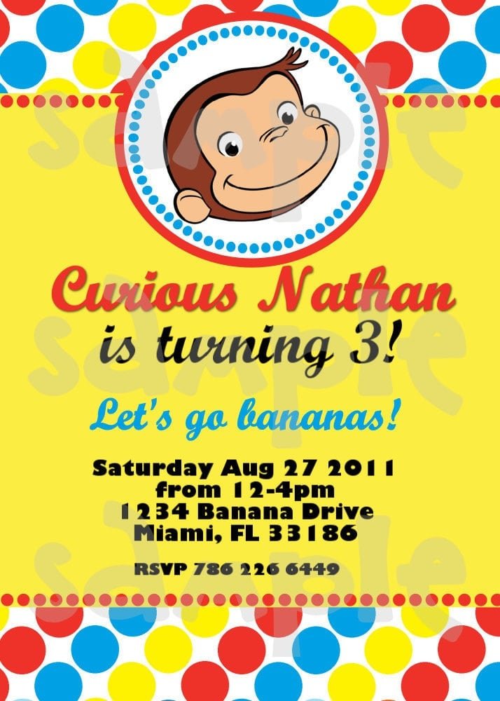 Curious George Invitation Template