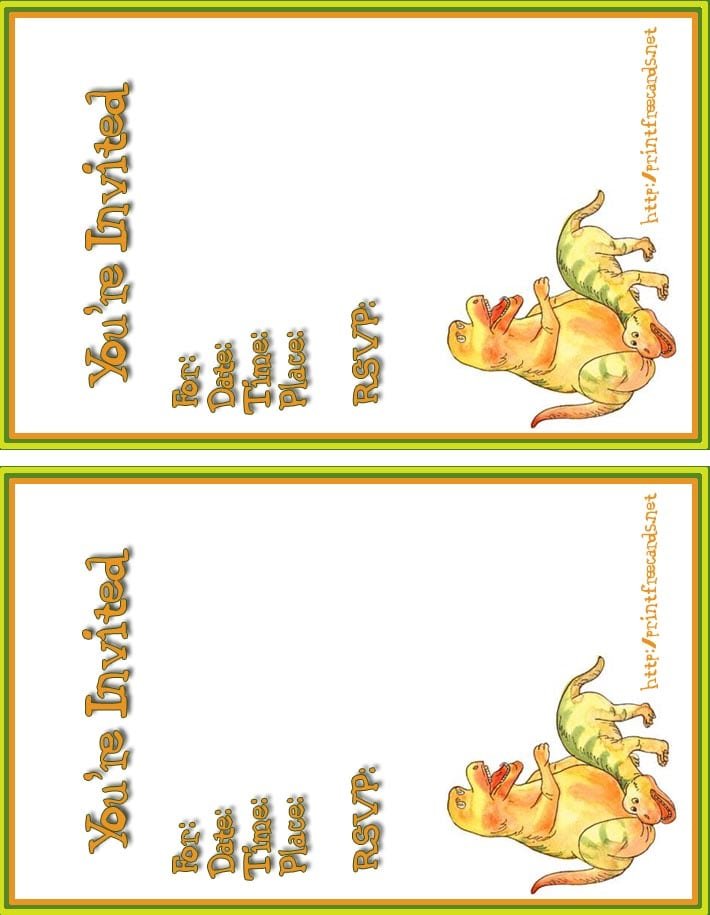 Dinosaur Invitation Invitation Template