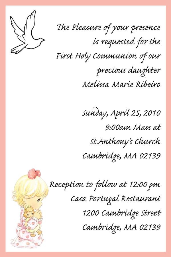 First Communion Invitations In Spanish