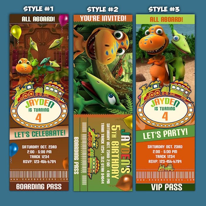 Free Printable Dinosaur Train Birthday Invitations