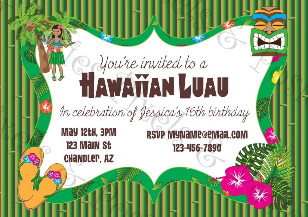 Free Printable Hawaiian Invitations