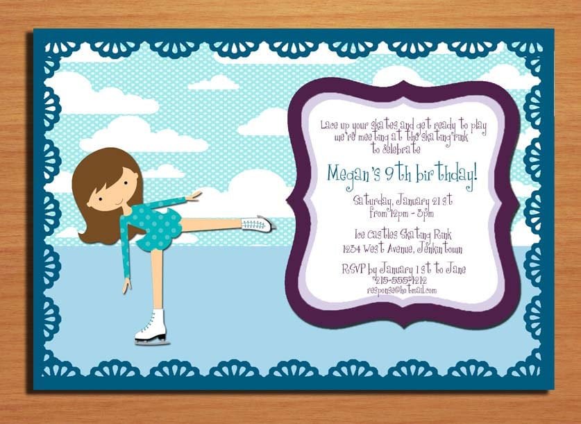 Free Printable Ice Skating Birthday Party Invitations