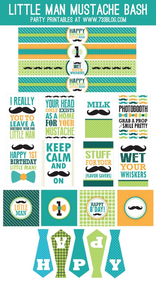 Free Printable Little Man Birthday Invitation