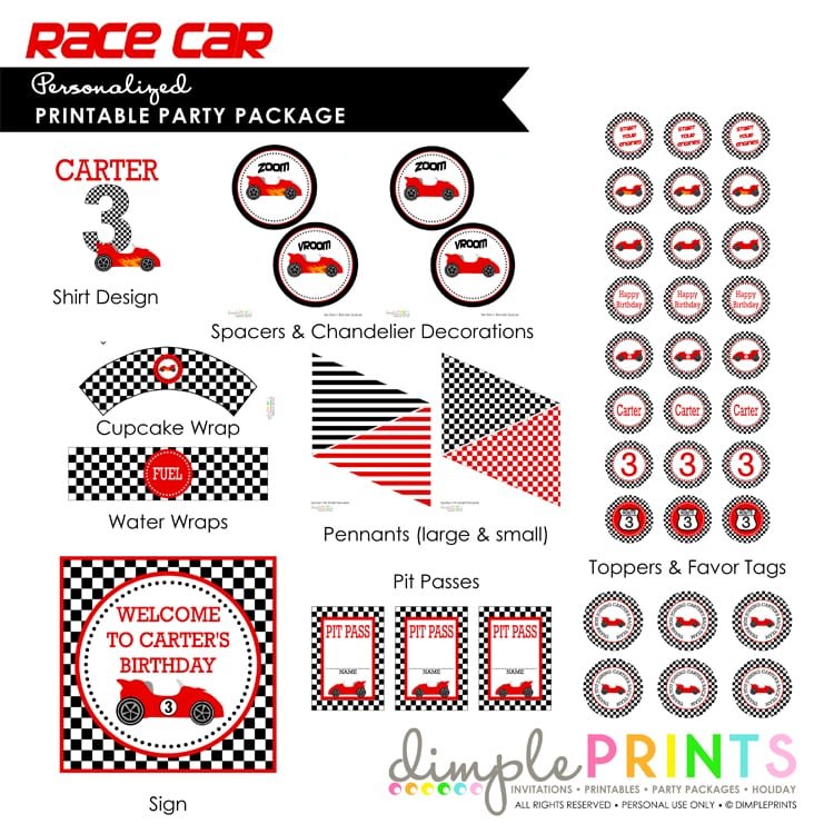 Free Printable Race Car Invitation