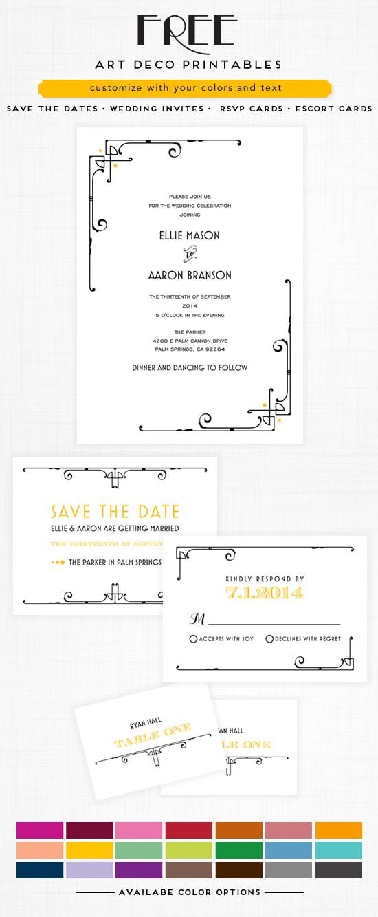 Free Printable Wedding Invitation Suites