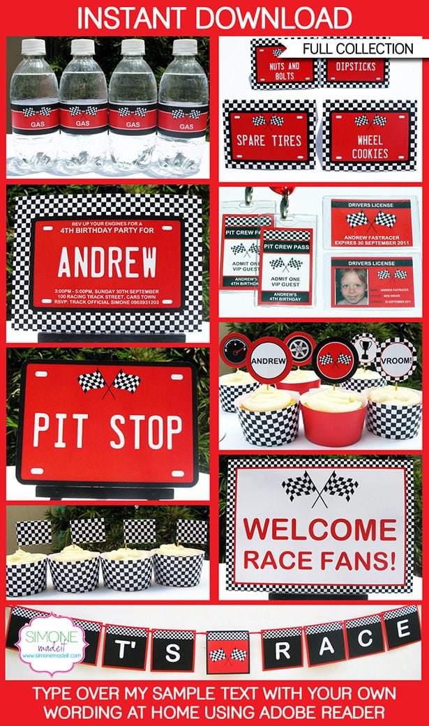 Free Race Car Birthday Invitation Template