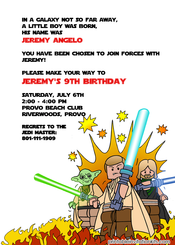 Free Star Wars Printables Invitations