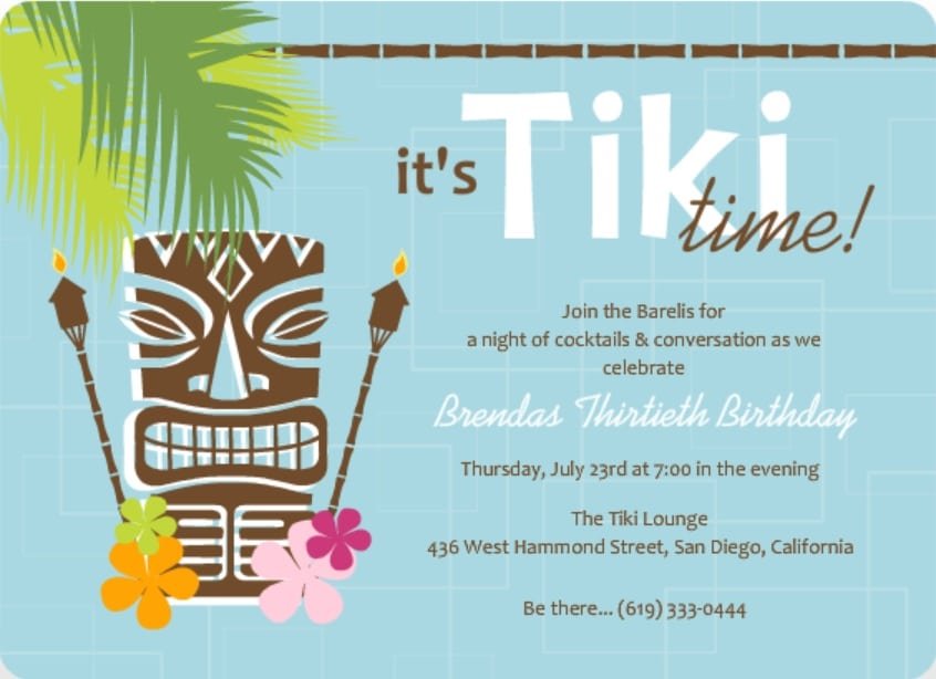 Free Tropical Party Invitation Template