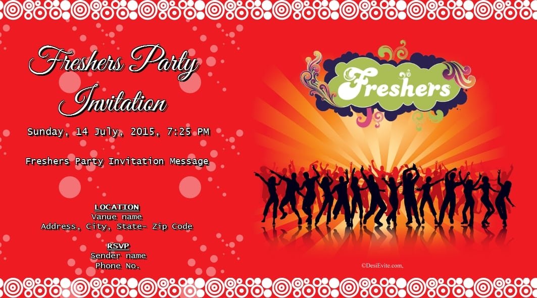 Fresher Party Invitation Card Images