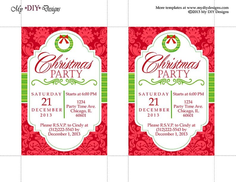 Holiday Invitation Templates Word