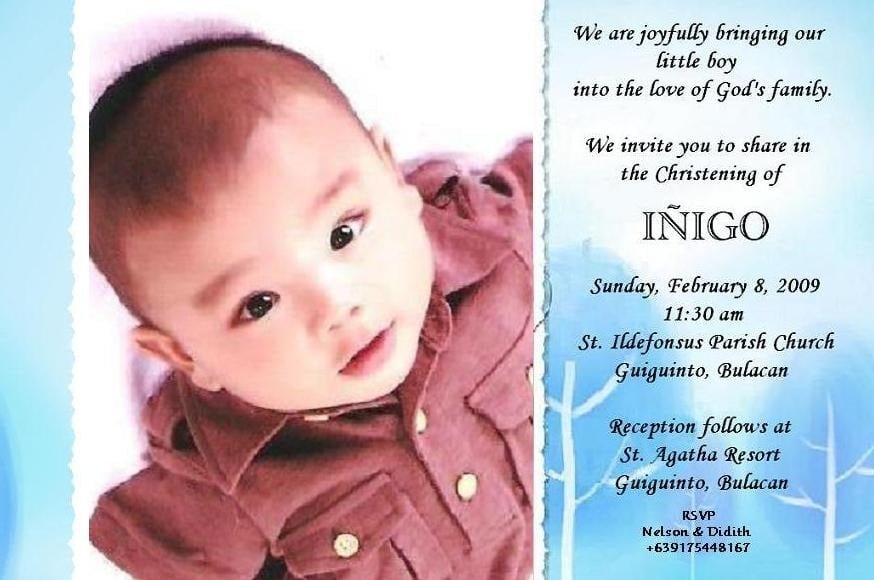 Invitation Card For Binyag