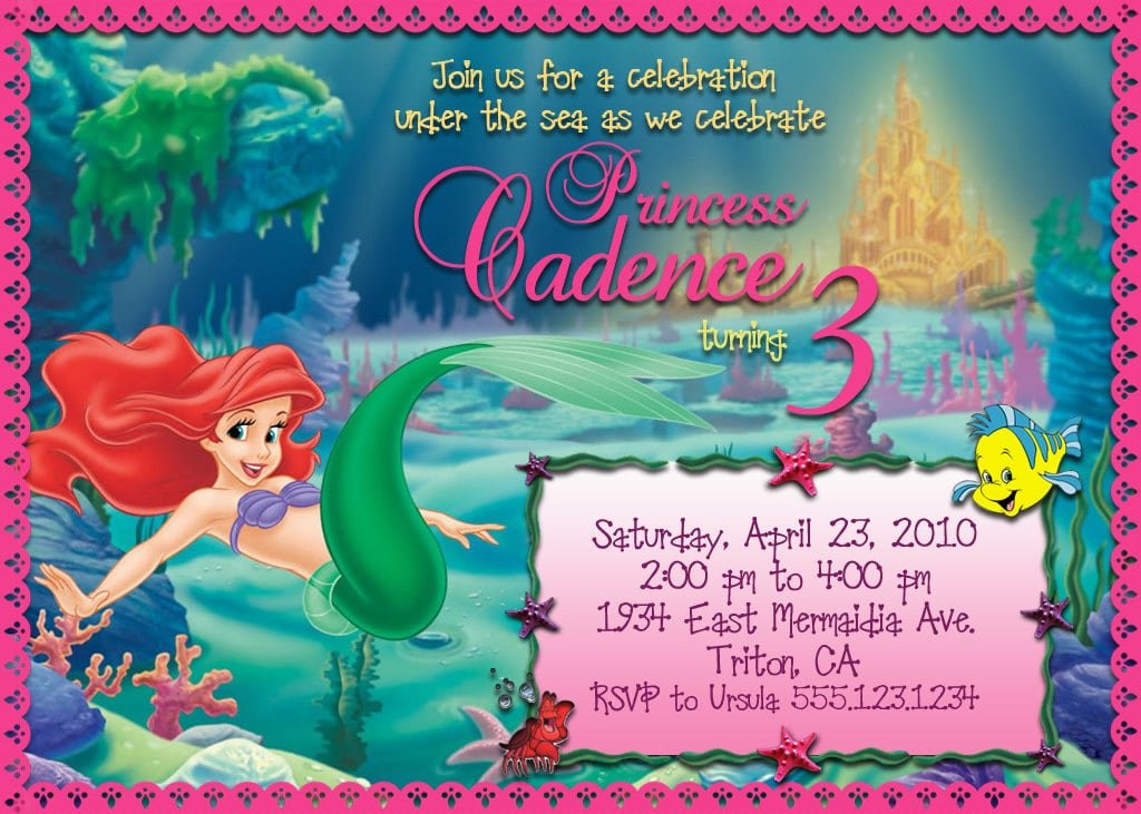 Little Mermaid Invitation Printable