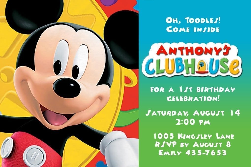 Mickey Mouse Clubhouse Invitations Free