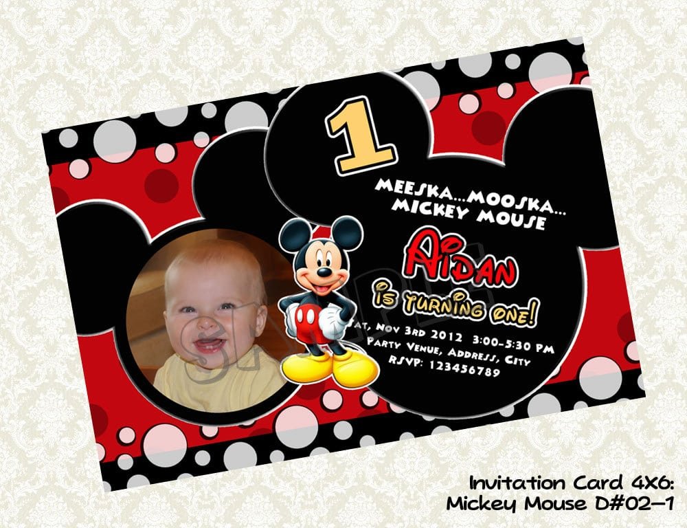 Mickey Mouse Invitation Card Free