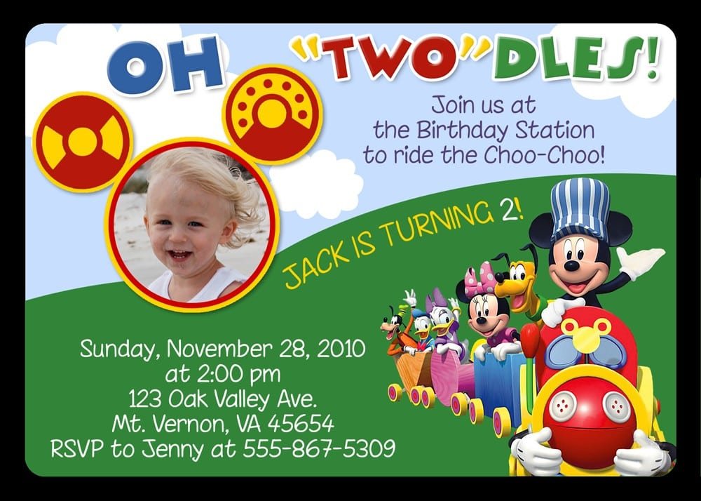 Mickey Mouse Invitations Etsy