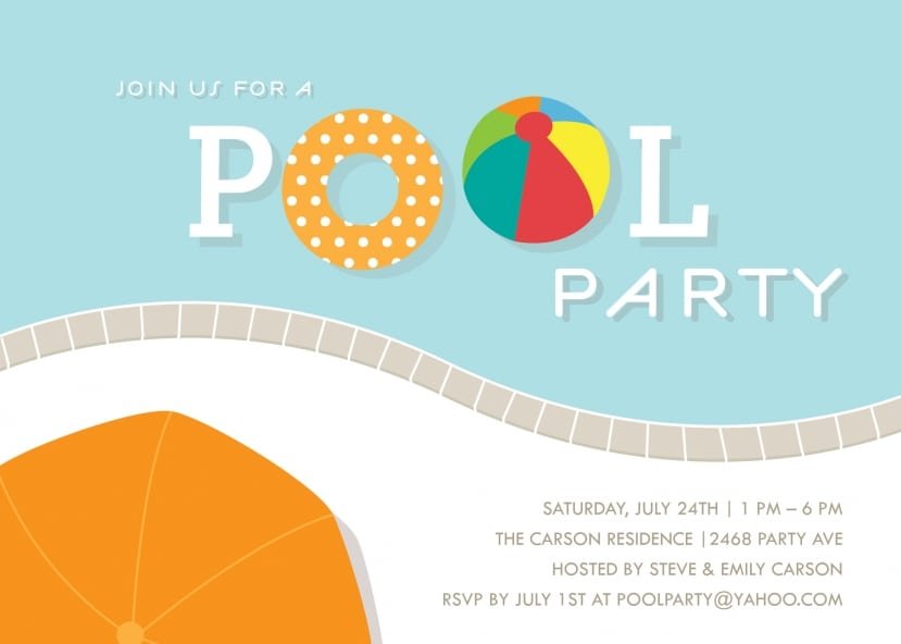 Pool Party Invitation Template