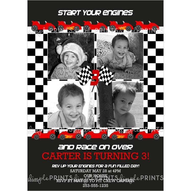 Printable Race Car Invitations