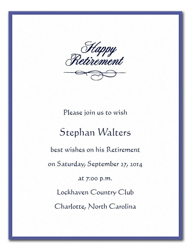 Retirement Invitation Template