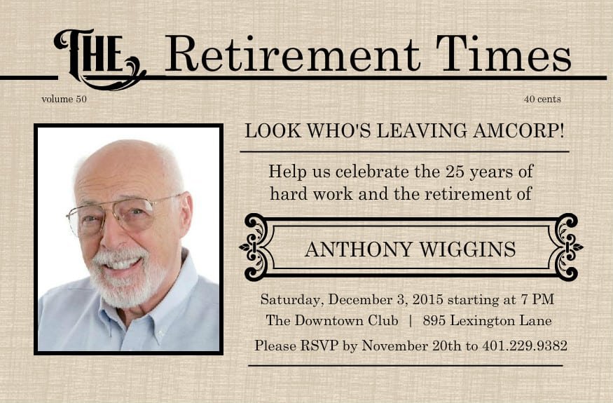 Retirement Invitation Templates Free