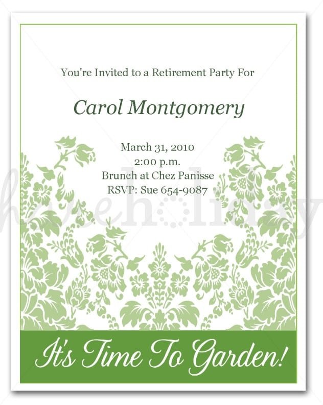 Retirement Party Invitation Templates Printable