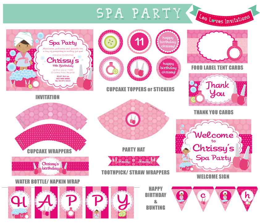 Spa Party Invitation Free Printable