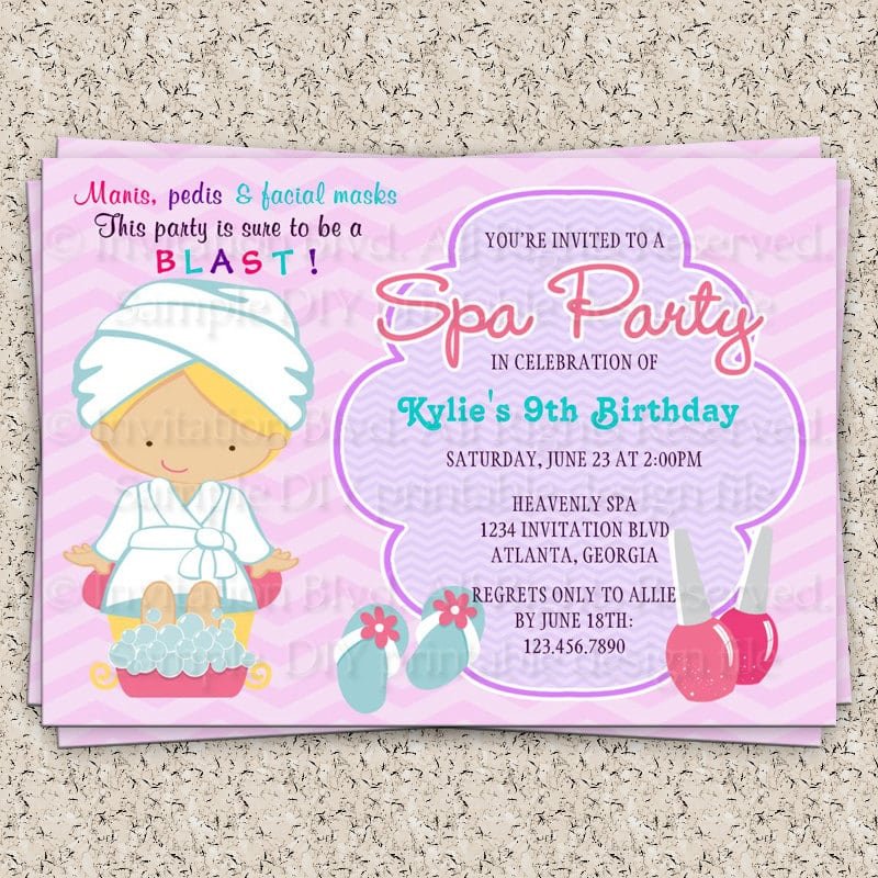 Spa Party Invitation Free Template