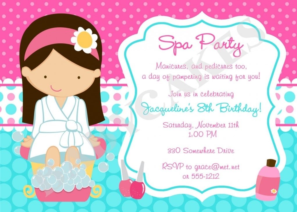 Spa Party Invitations Free Downloads