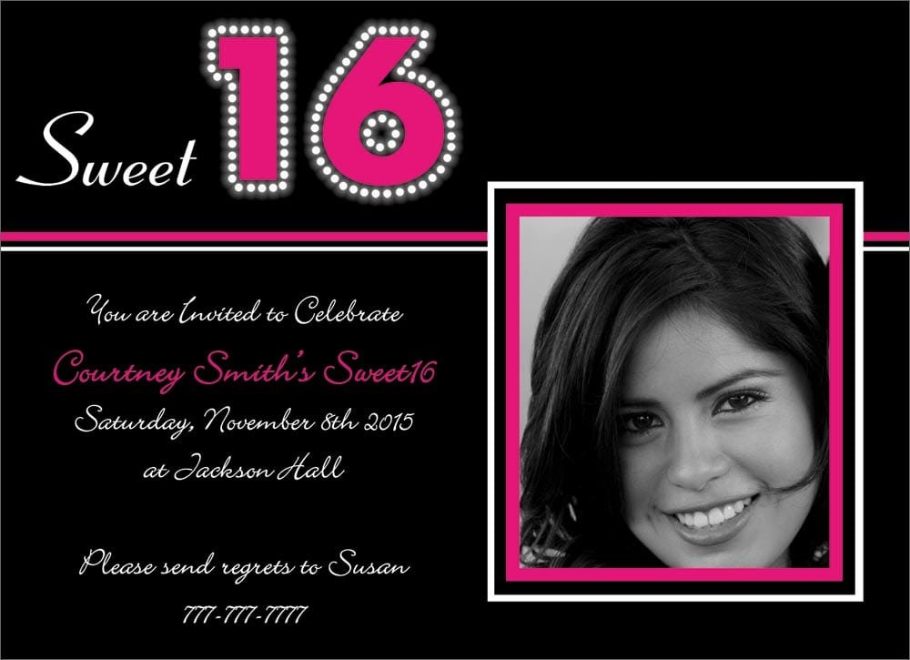 Sweet Sixteen Invitation Designs