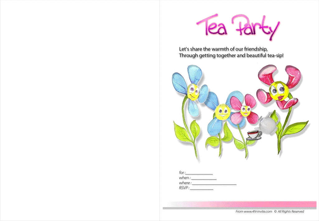 Tea Party Invitations Free