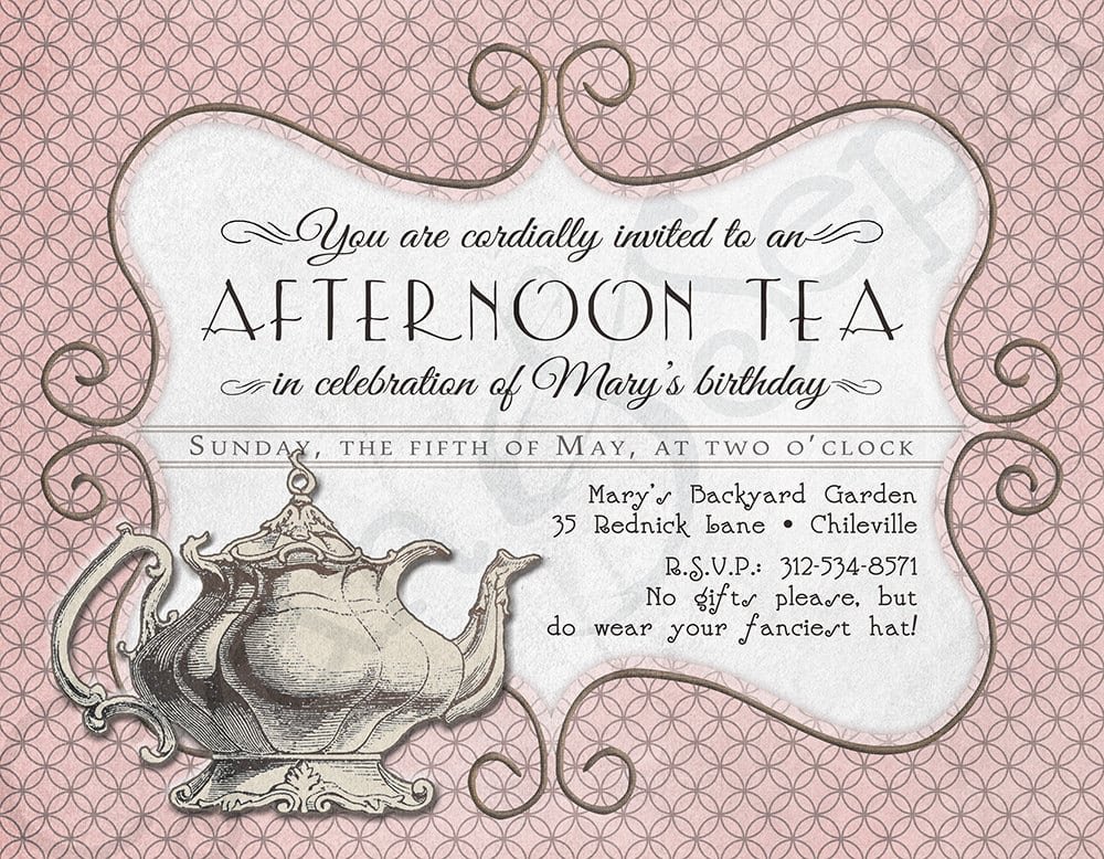 Tea Party Invitation Printable
