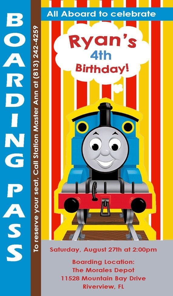 Thomas The Train Invitations Etsy