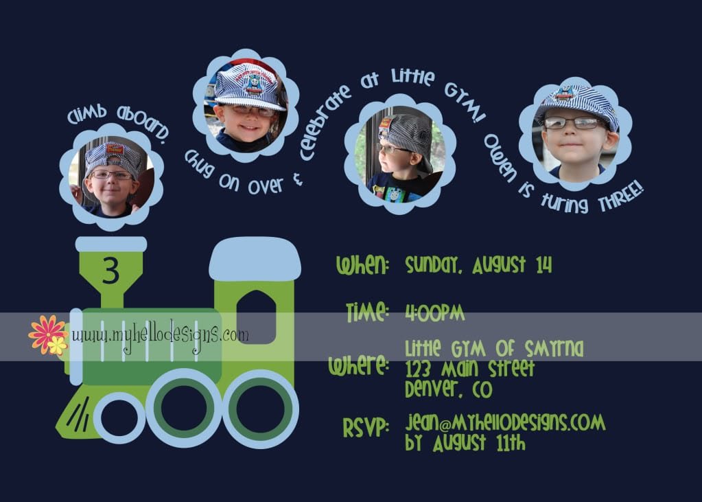 Train Birthday Invitation Wording