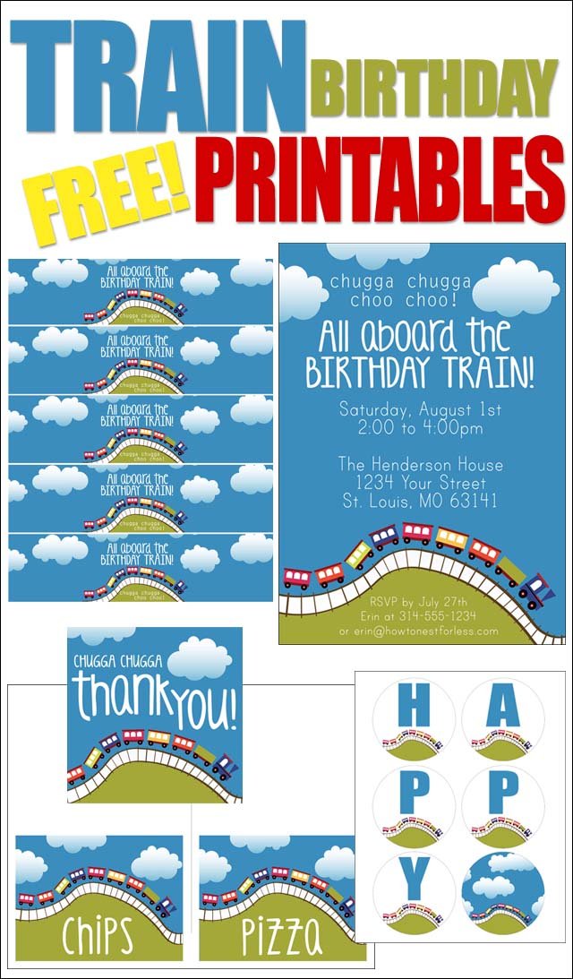 Train Birthday Invitations Printable