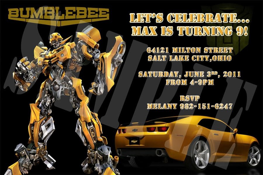 Transformers Invitation Template