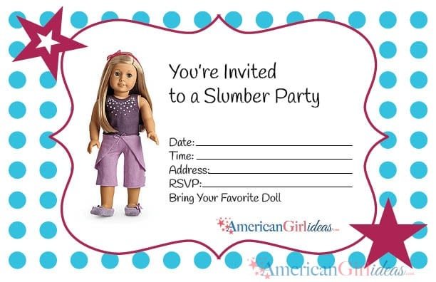 American Girl Party Invitation Template