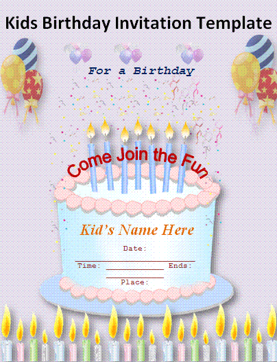 Birthday Card Invitation Template