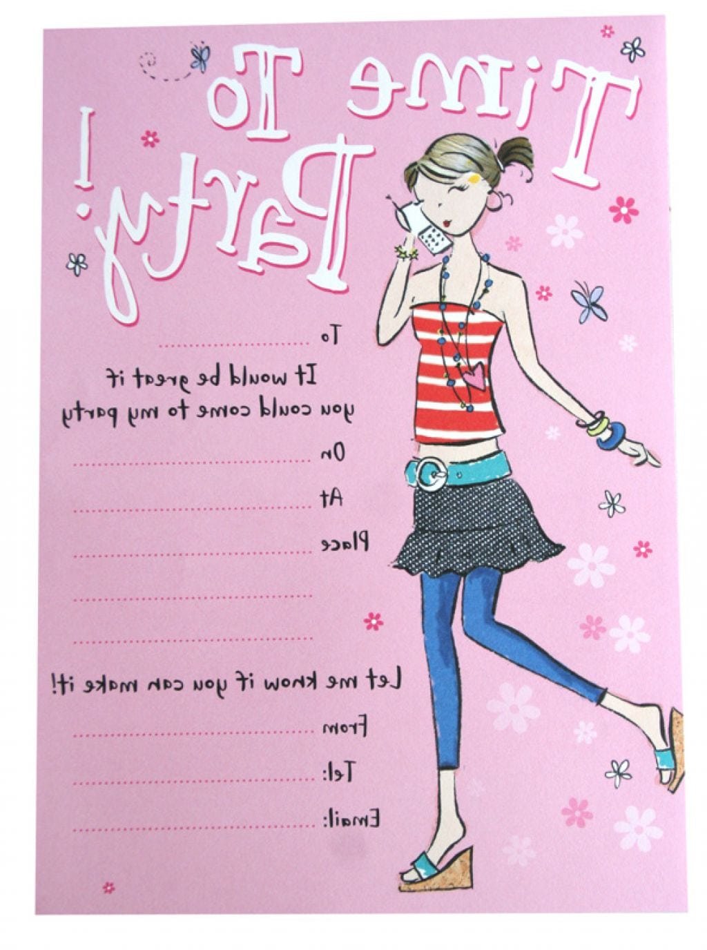 Printable Birthday Card Teenage Girl
