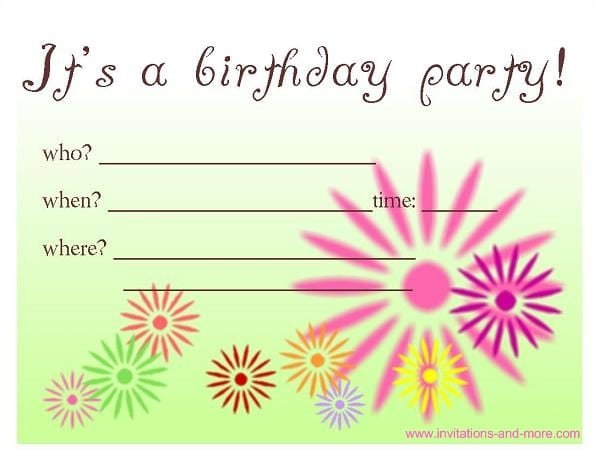 Free Birthday Invitations