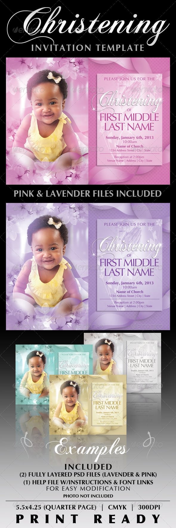 Free Christening Invitation Templates Photoshop