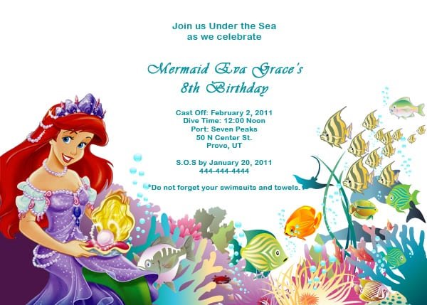Free Mermaid Party Invitation Templates
