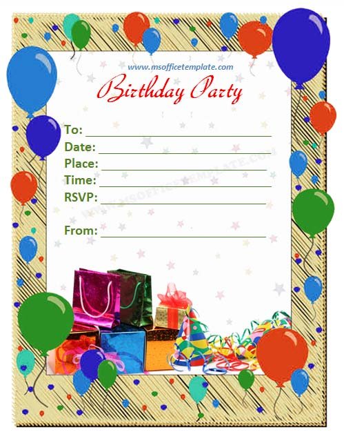 Free Microsoft Word Birthday Invitation Templates