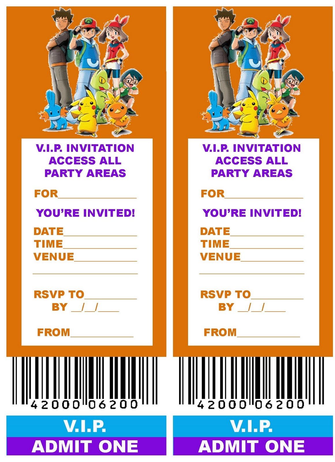 Free Printable Concert Ticket Invitations