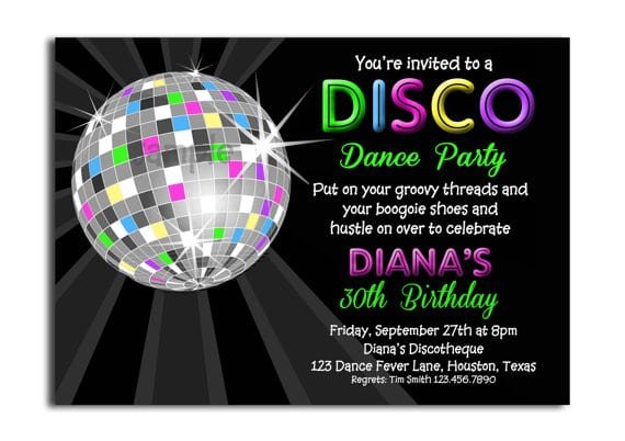 Colorful Flyer For Dance Party Invitation Template With Shiny