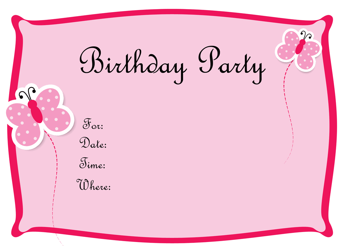 Free Printable Template Birthday Invitations