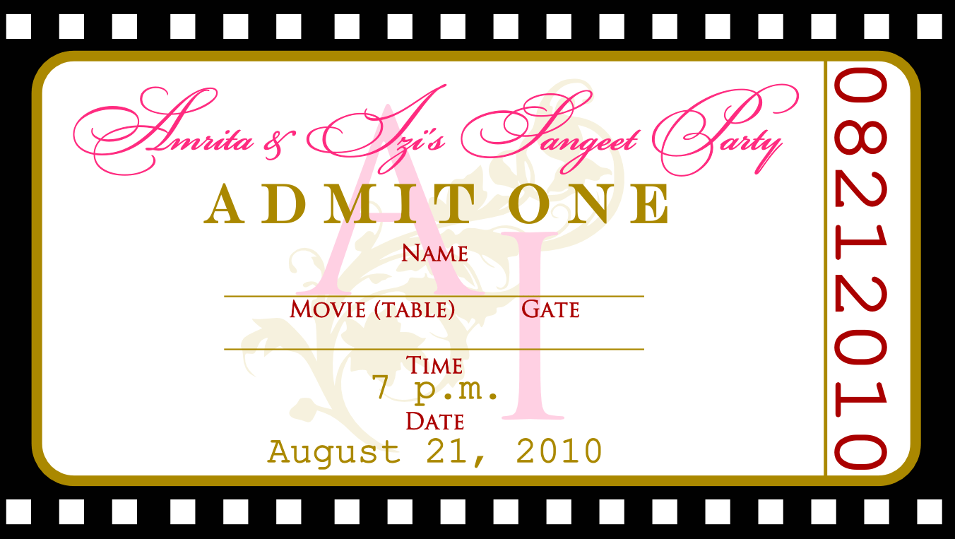 Free Printable Ticket Invitation