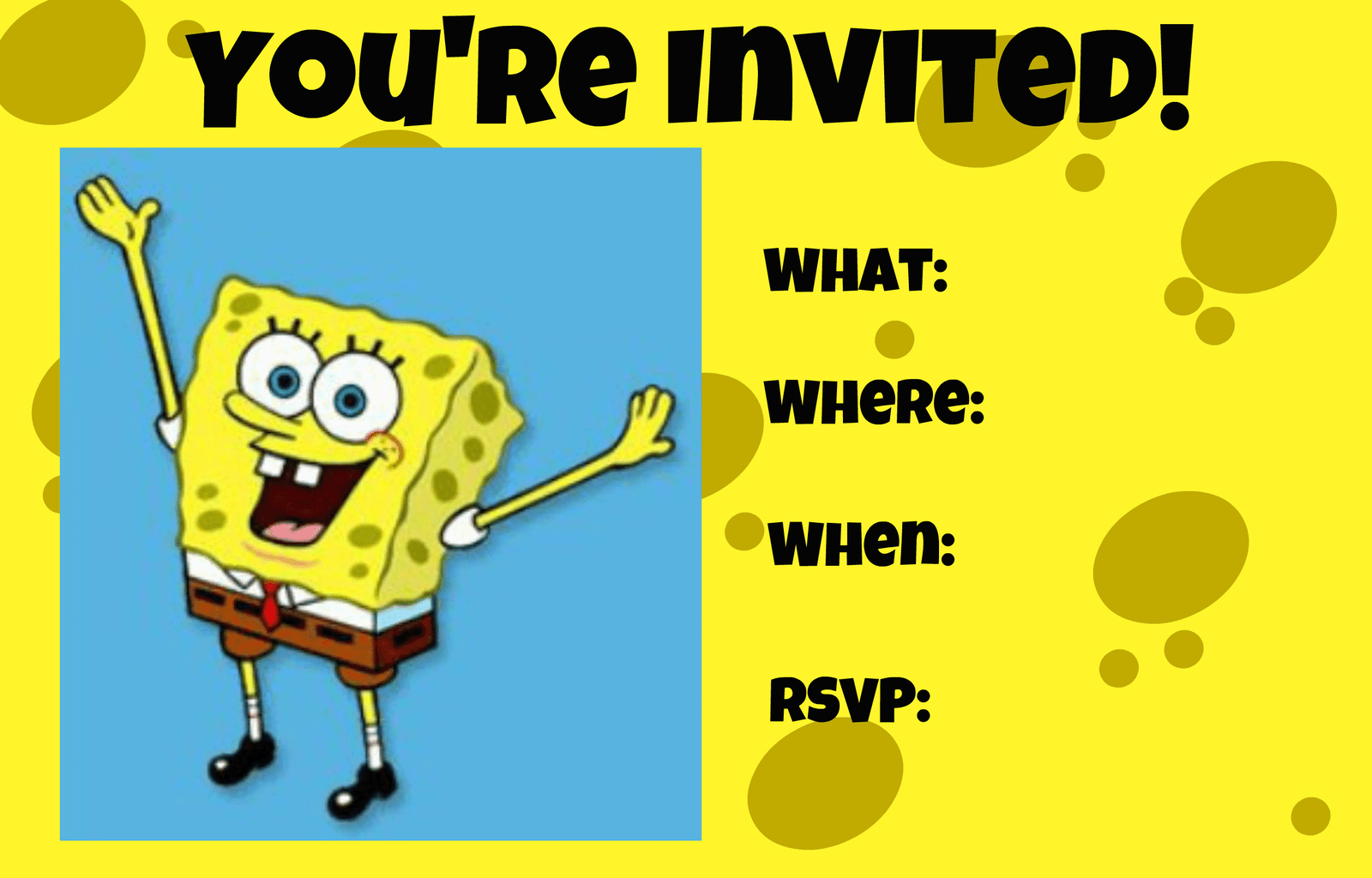 Free Spongebob Birthday Invitation Maker