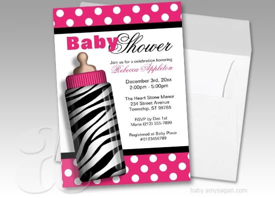 Free Zebra Baby Shower Invitation